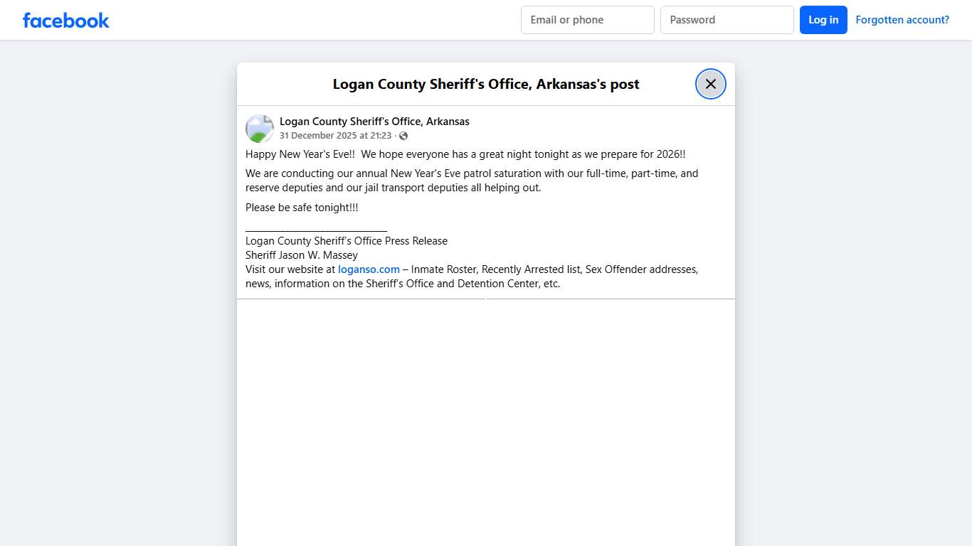 Happy New Year's... - Logan County Sheriff's Office, Arkansas Facebook