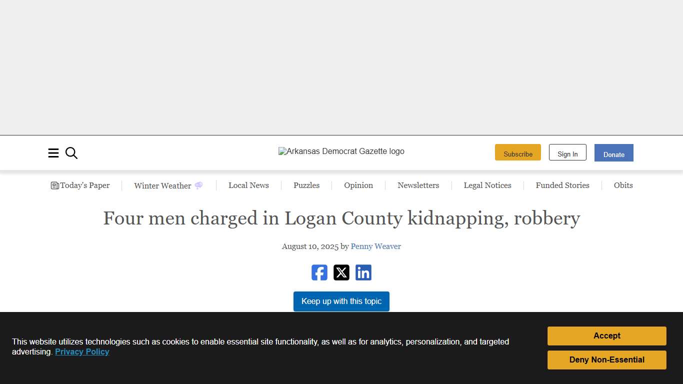 Four men charged in Logan County kidnapping, robbery The Arkansas Democrat-Gazette - Arkansas' Best News Source