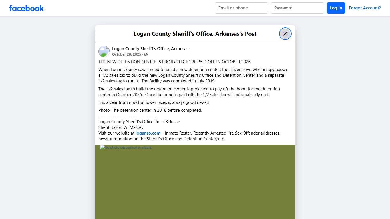 THE NEW... - Logan County Sheriff's Office, Arkansas Facebook